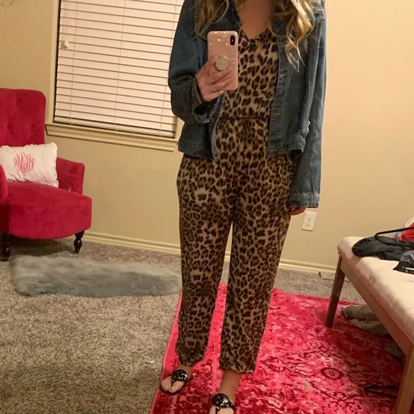 Pants - Cheetah Print Jumpsuit Pants - Cheetah Print Jumpsuit